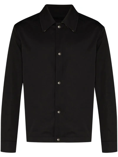 Ferragamo Contrast Collar Jacket In Black