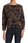 Nili Lotan Luka Scoop Neck Sweatshirt In Brown Camouflage Pri