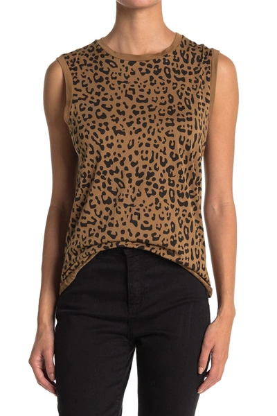 Nili Lotan Muscle Tee In Whiskey Leopard Prin