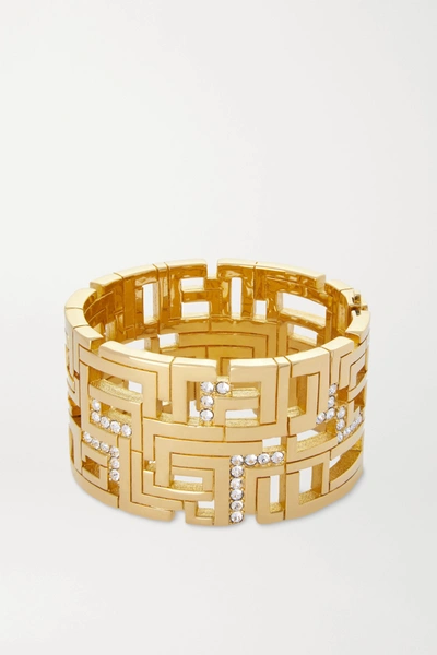Leda Madera Goldie Gold-plated Swarovski Crystal Cuff