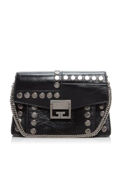 Givenchy Gv3 Small Studded Leather Shoulder Bag In Black