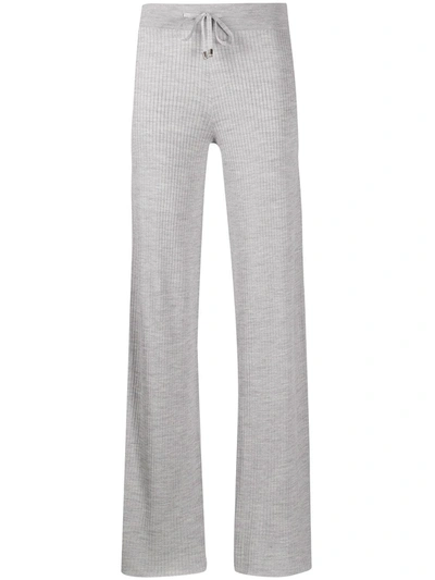 Malo Knitted Flared Trousers In Grey