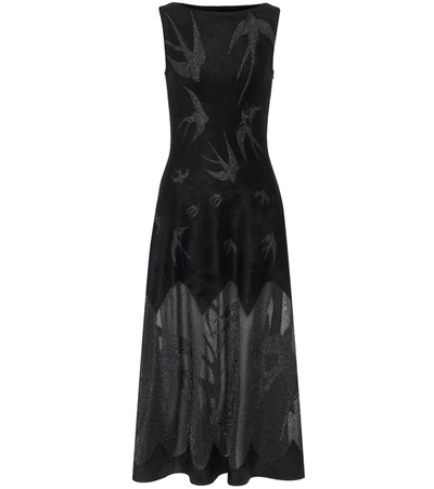 Alaïa Sleeveless Velvet Midi Dress In Black