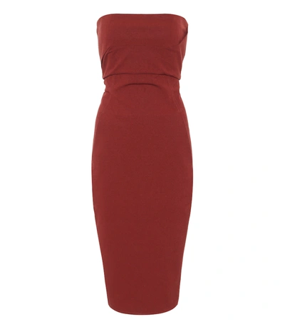 Rick Owens Bustier Strapless Cotton-blend Crepe Dress In Red