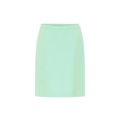 Gucci Silk And Wool Cady Miniskirt In Green