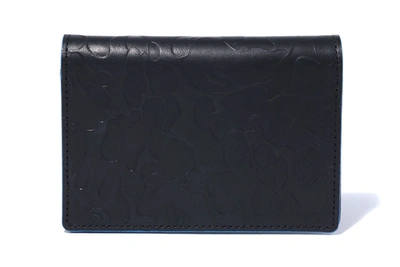 Pre-owned Bape  Solid Camo Business Card Case Black