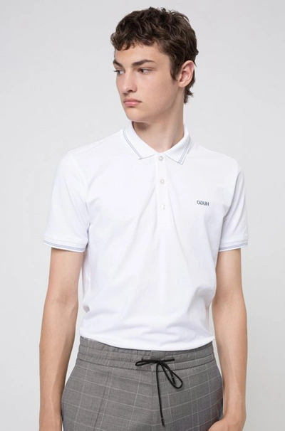 Hugo Boss - Slim Fit Polo Shirt With Reversed Logo Embroidery - White