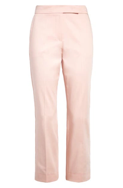 Max Mara Luana High Waist Stretch Cotton Crop Pants In Pink