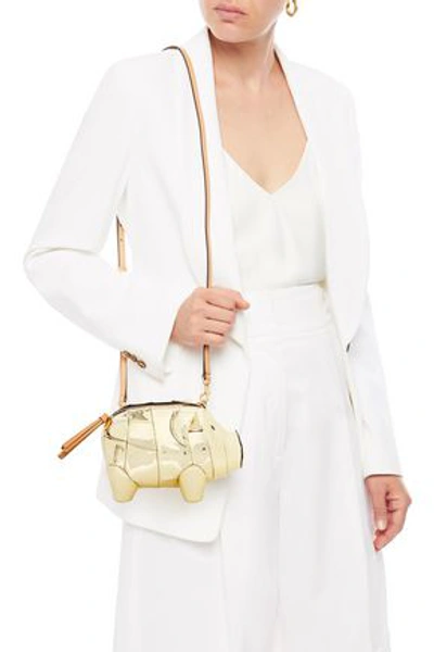 Tory Burch Faux Mirrored-leather Shoulder Bag In Gold