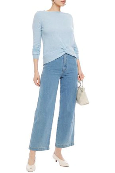 Charli Cassia Twisted Cashmere Jumper In Light Blue