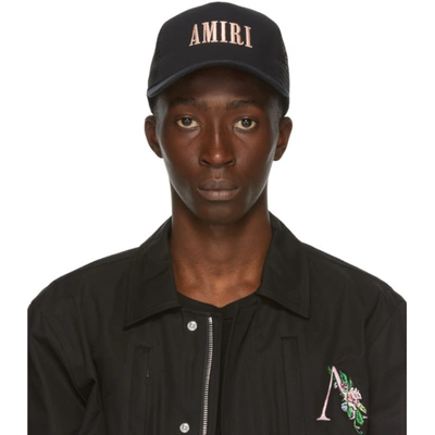 Amiri Logo-embroidered Cotton-canvas Trucker Cap In Black