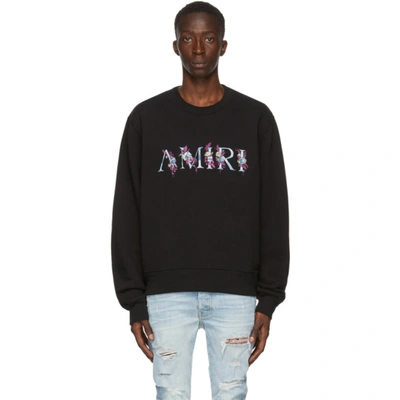 Amiri Black Floral Logo Sweatshirt