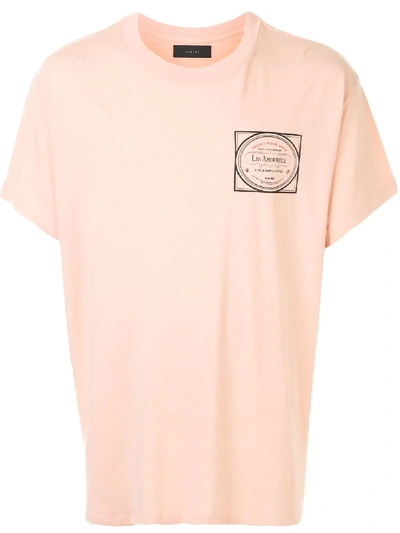 Amiri Printed Cotton-jersey T-shirt In Pink