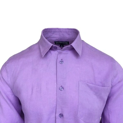 Vilebrequin Purple Linen Shirt 811 Cyclamen In Pink