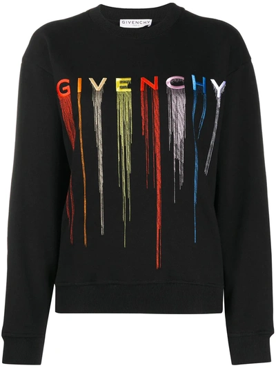 Givenchy Black Logo-embroidered Cotton Sweatshirt