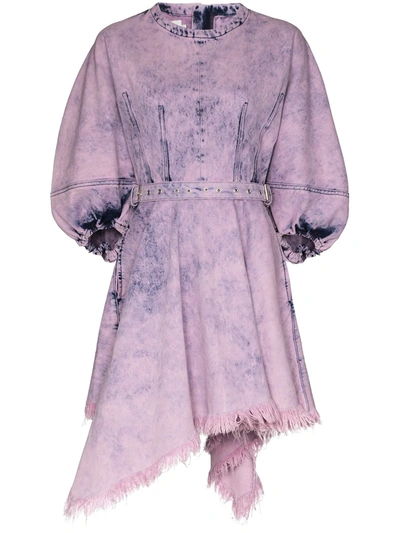 Marques' Almeida Purple Bleached Belted Denim Mini Dress