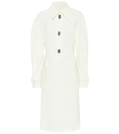 Bottega Veneta Point-collar Twill Shirt Dress In Chalk