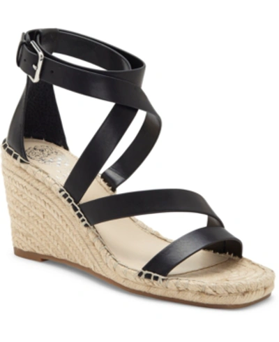 Vince Camuto Mesteria Platform Wedge Espadrille Sandals Women's Shoes In Black