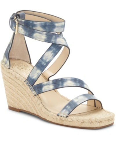 Vince Camuto Mesteria Platform Wedge Espadrille Sandals Women's Shoes In Bluesy