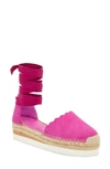 Vince Camuto Brittie Ankle-wrap Espadrilles Women's Shoes In Fireball Fuchsia