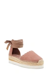Vince Camuto Brittie Ankle-wrap Espadrilles Women's Shoes In Dry Rose