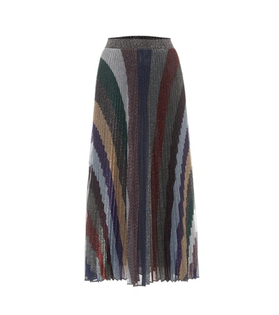 Missoni Metallic Stripe Pleated Skirt In Multi