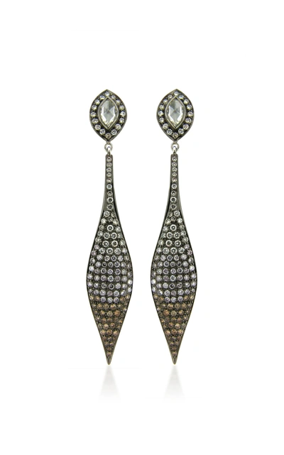 Sethi Couture Women's Ombré Diamond 18k White Gold Drop Earrings In White/ Black