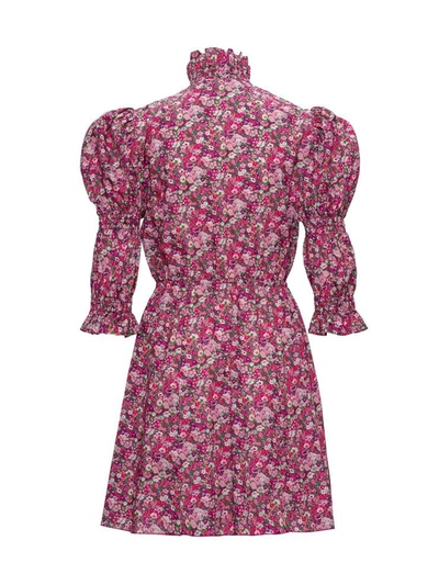 Philosophy Di Lorenzo Serafini Floral Dress With Puffed Shoulders In Multicolor