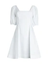 Staud Laelia Flared Mini Dress In White