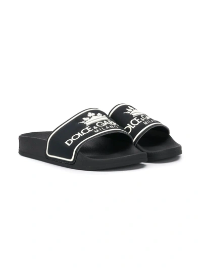 Dolce & Gabbana Dolce &amp; Gabbana Kids Sliders In Black