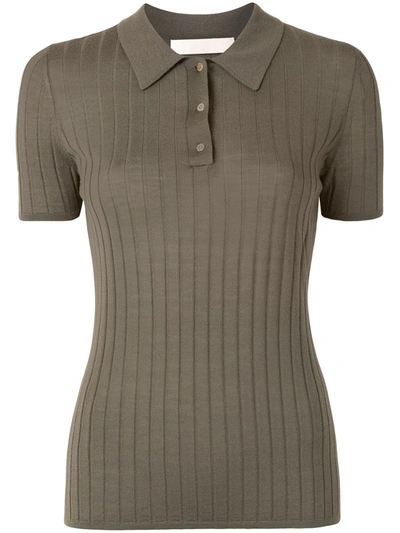 Dion Lee Fine Knit Polo Shirt In Green
