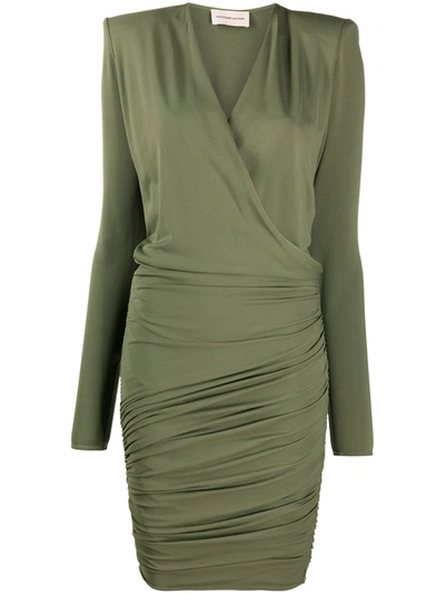 Alexandre Vauthier Wrap Long-sleeve Mini Dress In Green