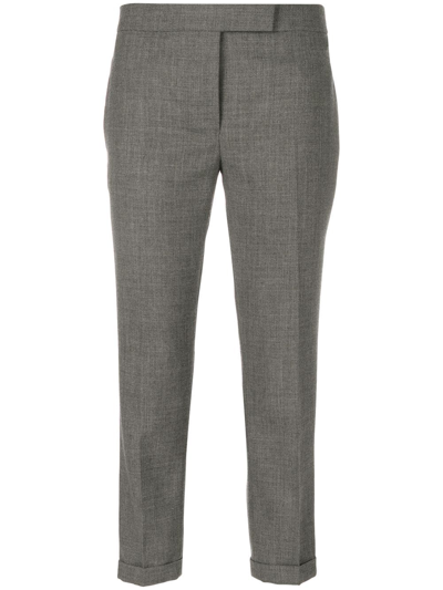 Thom Browne Online Exclusive Grey Super 120 Wool Classic Backstrap Trousers In Brown,grey