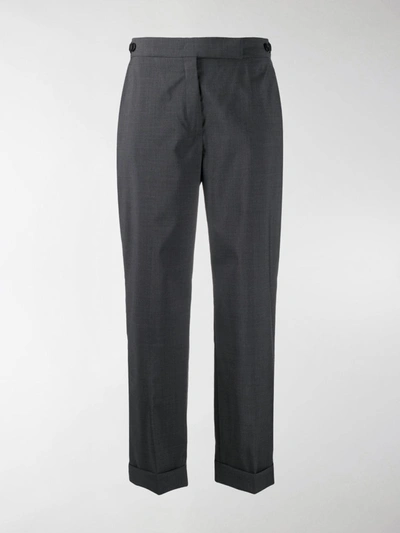 Prada Turn-up Hem Tapered Trousers In Grey