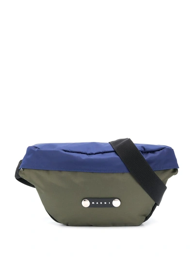 Marni Colour-block Belt Bag In Green
