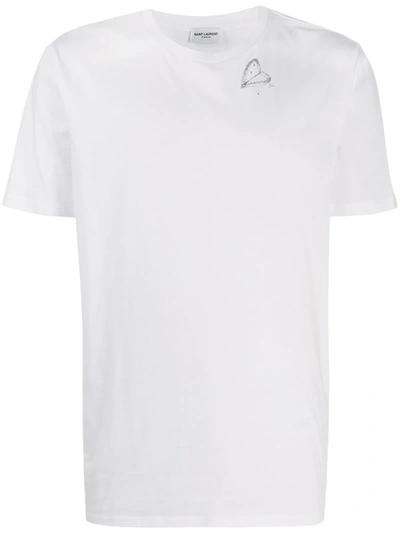 Saint Laurent Illustrated Motif-print T-shirt In White