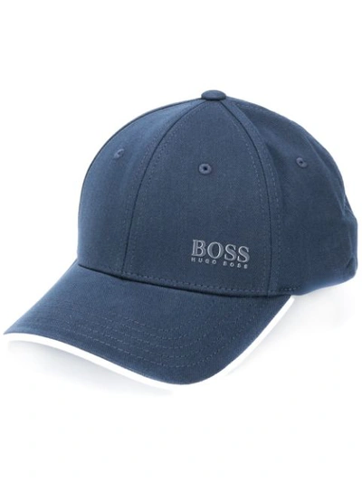 Hugo Boss Embroidered Logo Baseball Cap In Blue