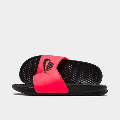 Nike Women's Benassi Jdi Swoosh Slide Sandals In Black