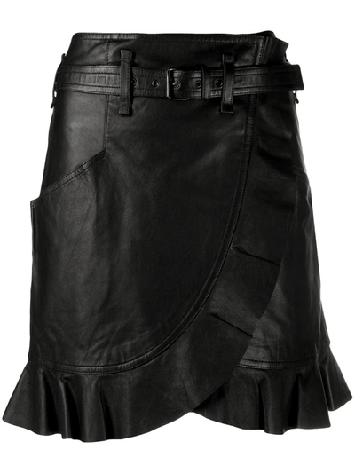 Isabel Marant Étoile Isabel Marant Etoile Black Leather Qing Miniskirt