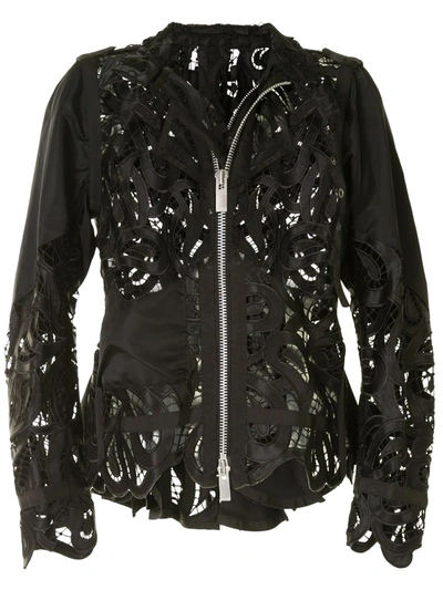 Sacai Women's Paisley Lace Blouson Jacket In Black