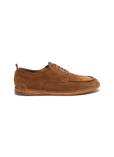Antonio Maurizi Suede Soft Derby Shoes In Brown