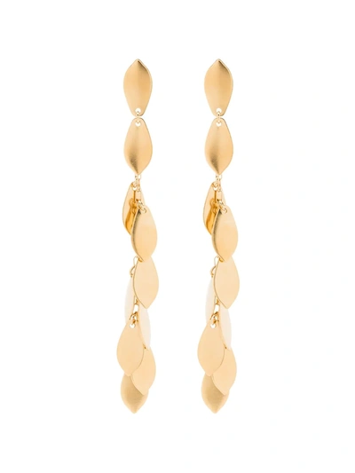 Isabel Marant Gold Tone Leaf Drop Earrings