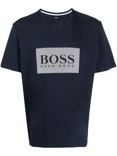 Hugo Boss Logo Print T-shirt In Blue