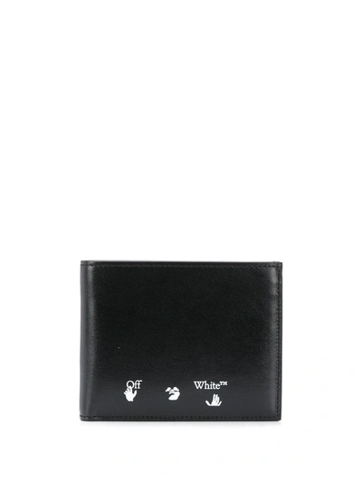 Off-white Shadow Logo Bifold Leather Wallet In Black