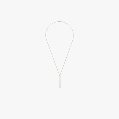 Maison Margiela Logo-engraved Pendant Necklace In Silver