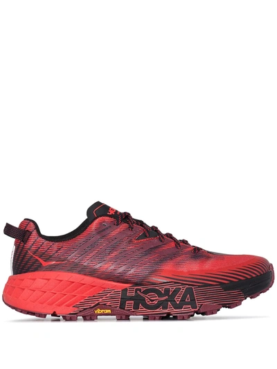 Hoka One One Speedgoat 4 Trail Running Sneakers In Red