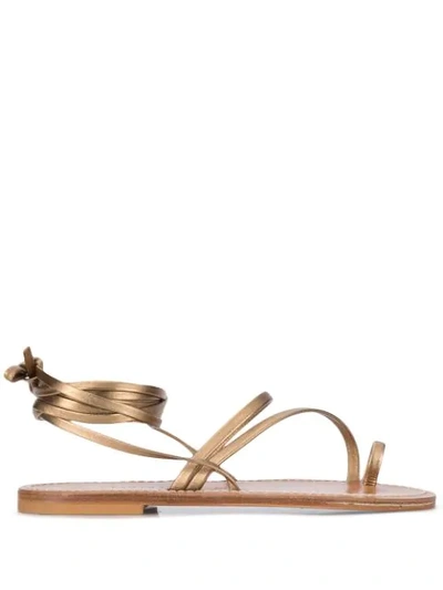 Kjacques Lace-up Sandals In Gold