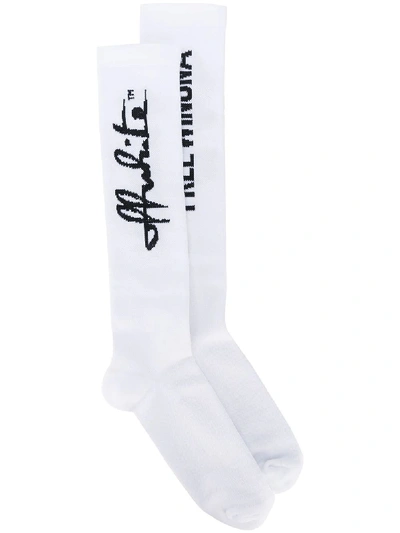 Off-white Sentences Long Socks In White