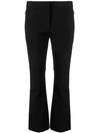 Theory Cropped Kick-flare Trousers In Black