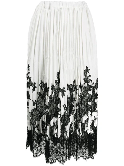 Ermanno Scervino Skirt In White Featuring Lace Insert
